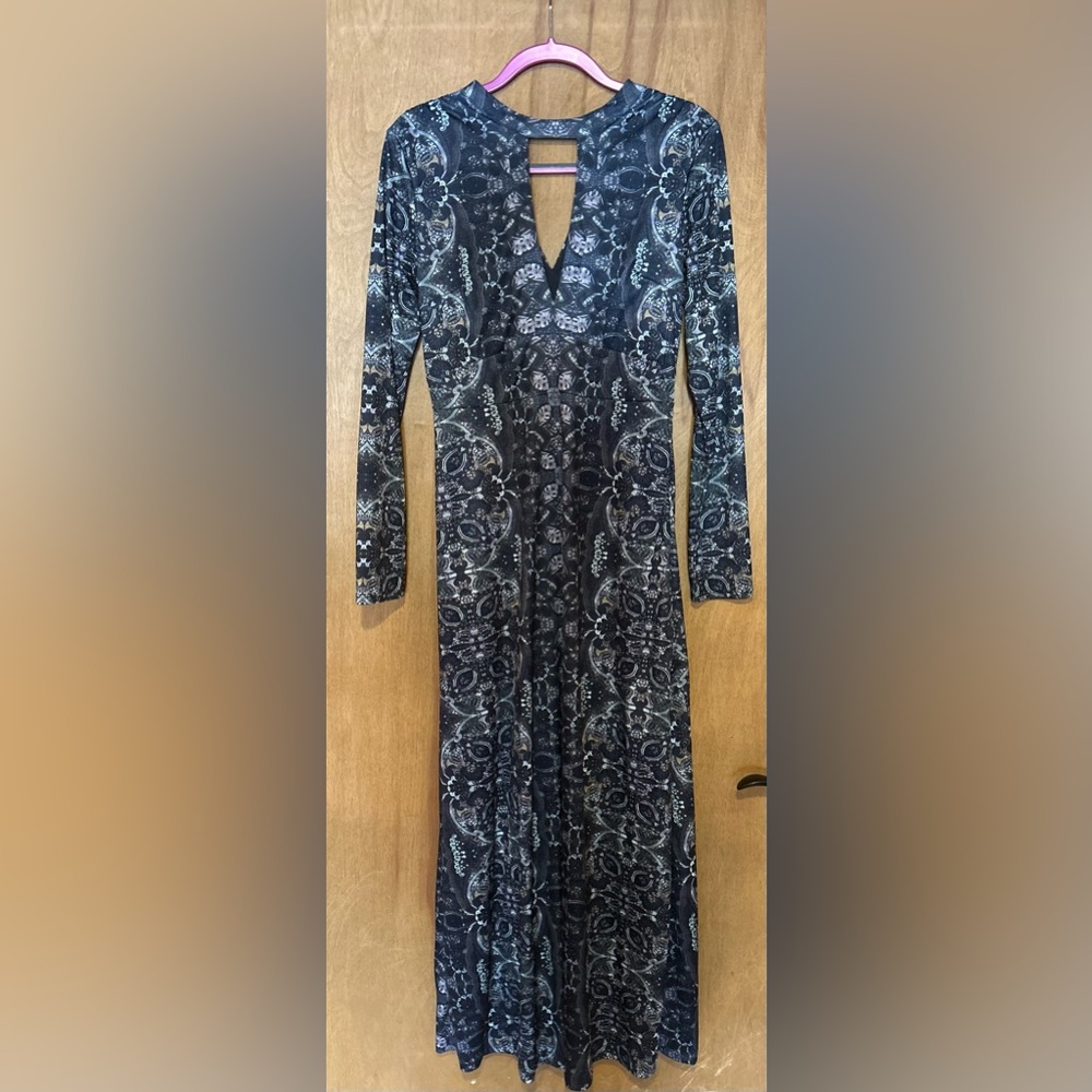 Free People Black and White Long Sleeve Sheath Dress - Picture 3 of 5
